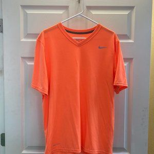 Nike Dri Fit Neon Orange Men's Short Sleeve Shirt